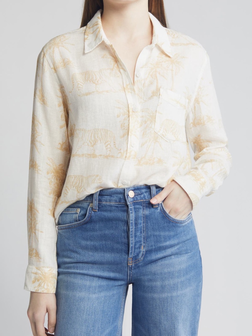 Rails Charli Linen Blend Button Down Shirt